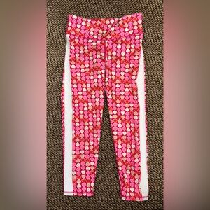 NEW Gap Fit Girls Heart Valentine Leggings Red Pink White L(10-11) NWOT